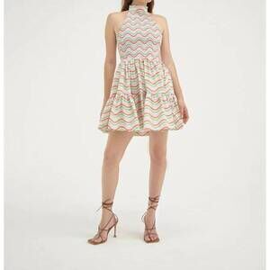 NEW SILKA aurora waves dress in green multi